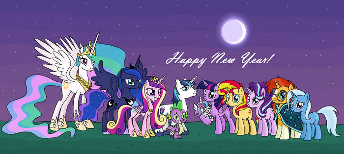 MLP: New Year's Celebration by EmeraldBlast63