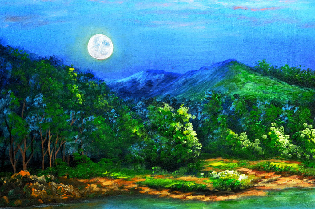 Moonset During Sunrise by beejay-artlife12 on DeviantArt