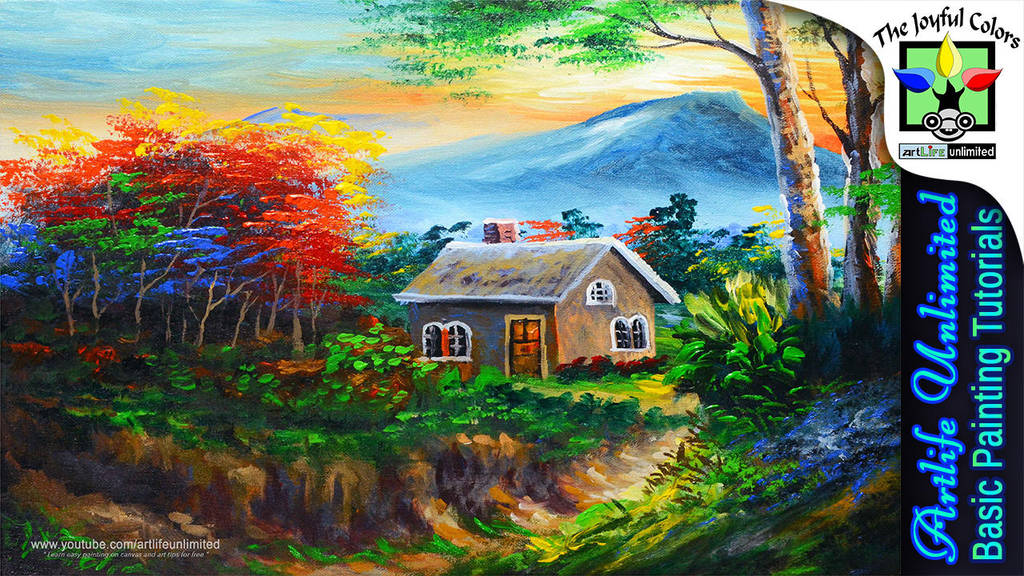 BASIC HOUSE AND AUTUMN TREES by beejay-artlife12