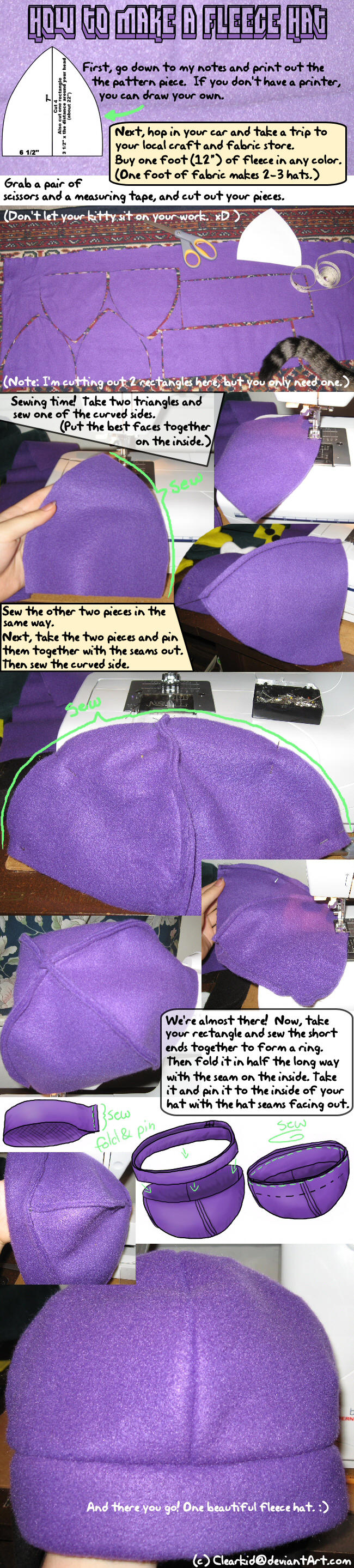 Fleece Hat Tutorial by clearkid