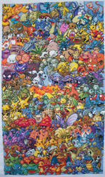 Epic Pokemon Generation 1 Cross Stitch Complete by lizardlea
