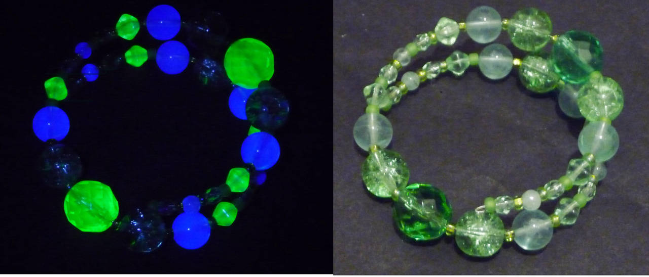 Uranium + fluorite bracelet by wombat1138