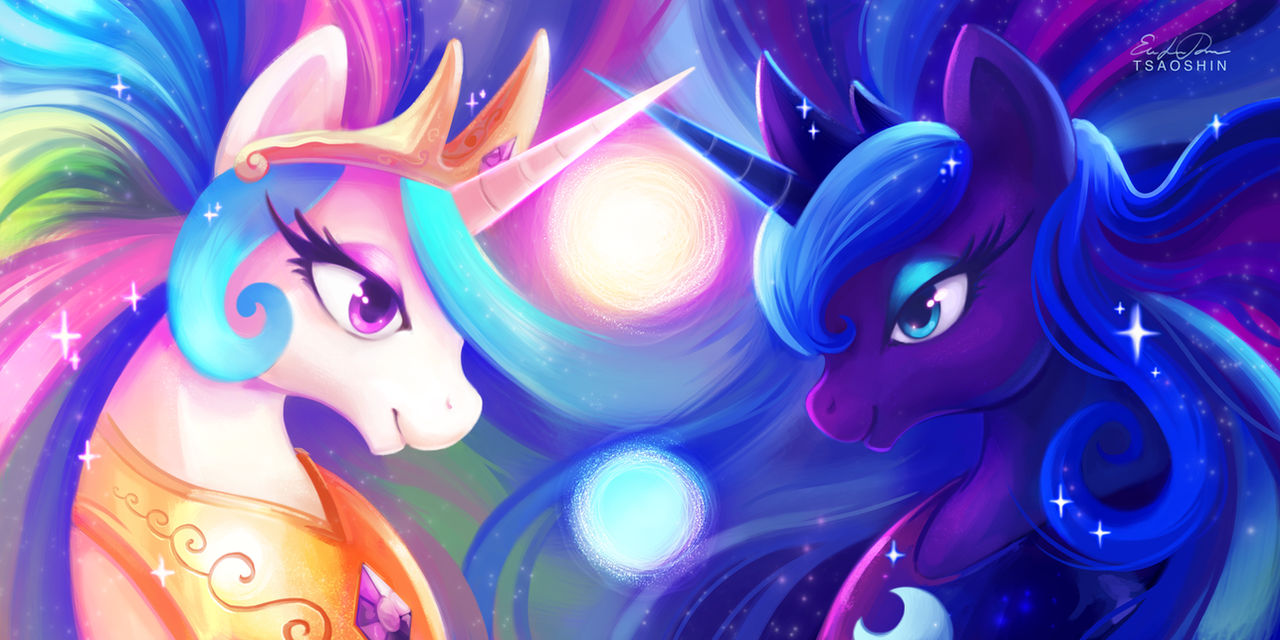 Celestia and Luna by TsaoShin
