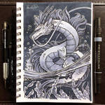 Inktober Day 10 - Flowing by TsaoShin
