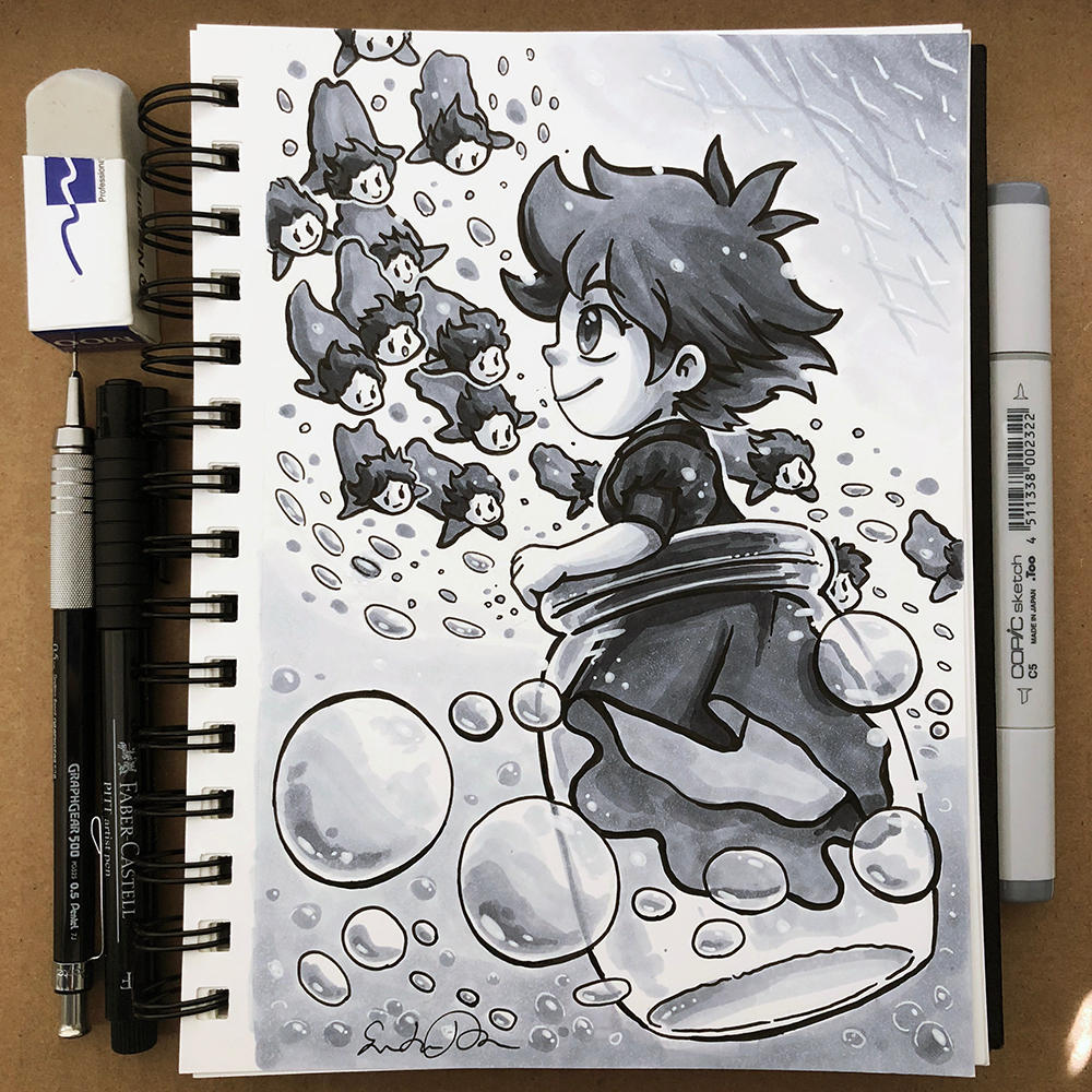 Inktober Day 18 - Bottle by TsaoShin
