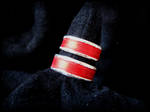 Red Ribbon Lovers' Rings by LaughingScarab