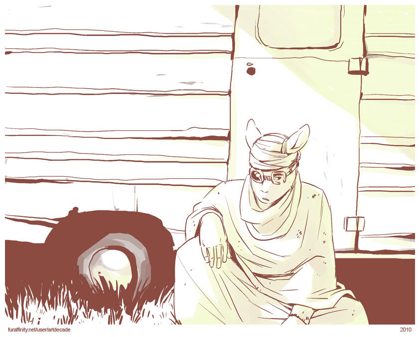 the wanderer at a trailer door by kangaroo-beer
