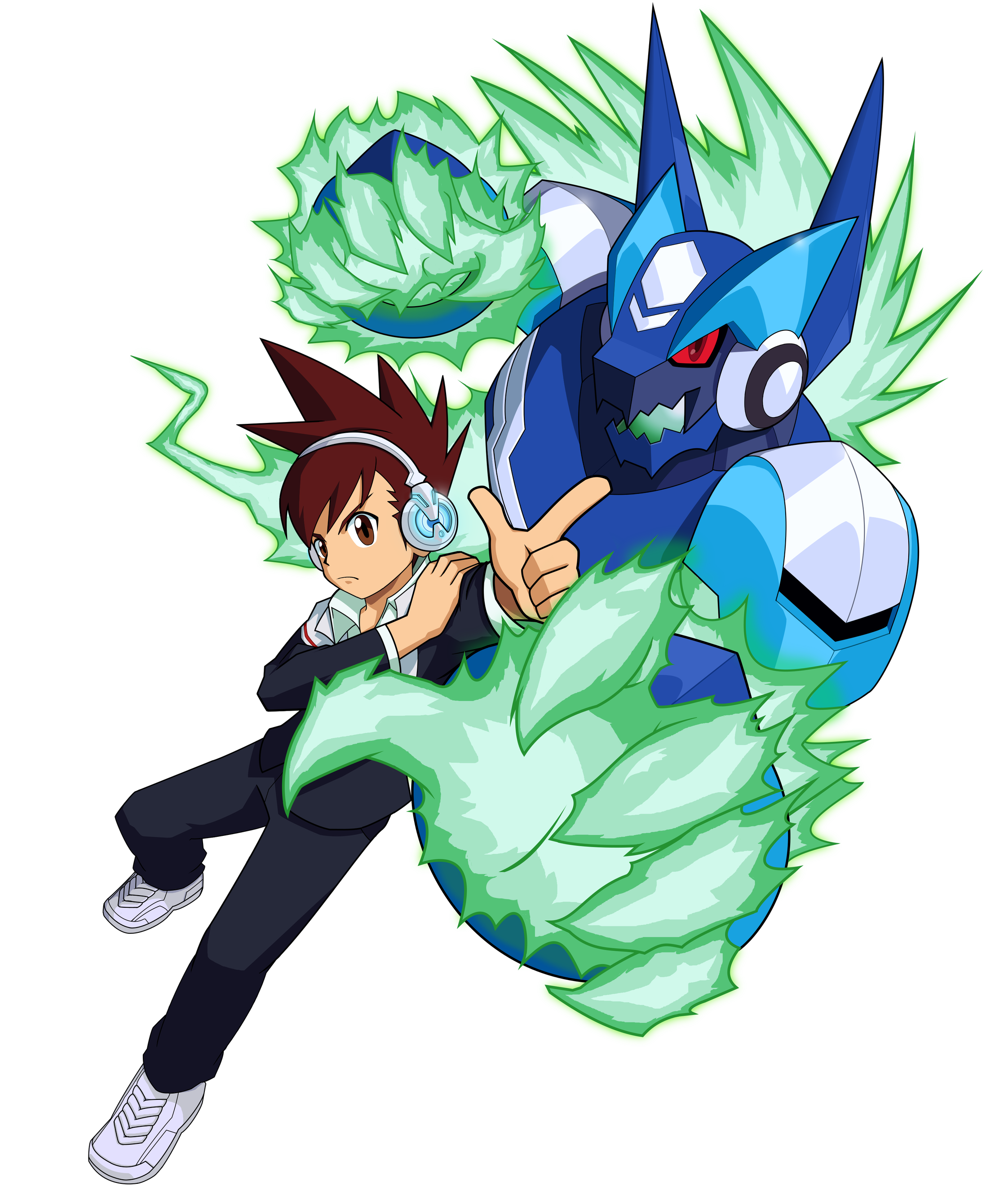 Geo and Mega by MidniteW