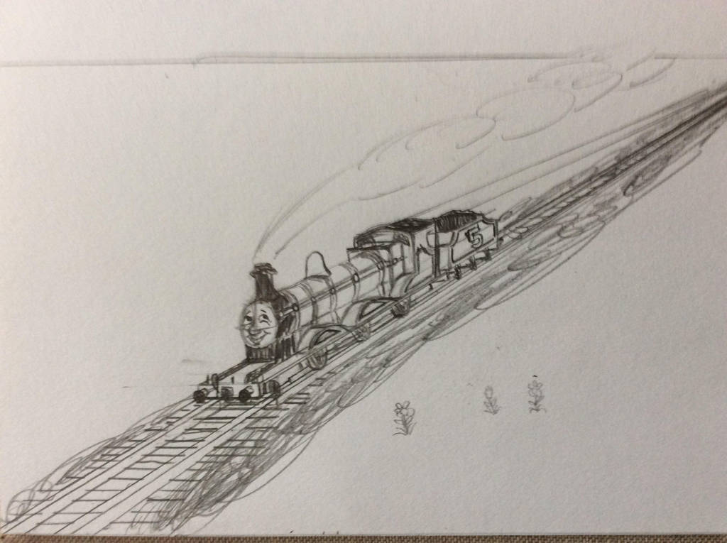 James the Red Engine Sketch by doctorwhooves253