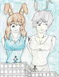 Two Giant Bunny Girls by doctorwhooves253