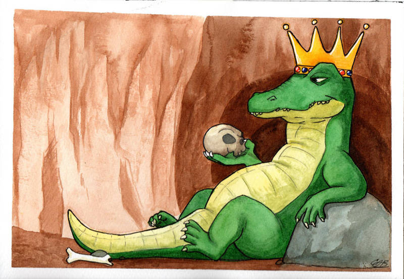 Watercolor 01: King Croc by LilBruno
