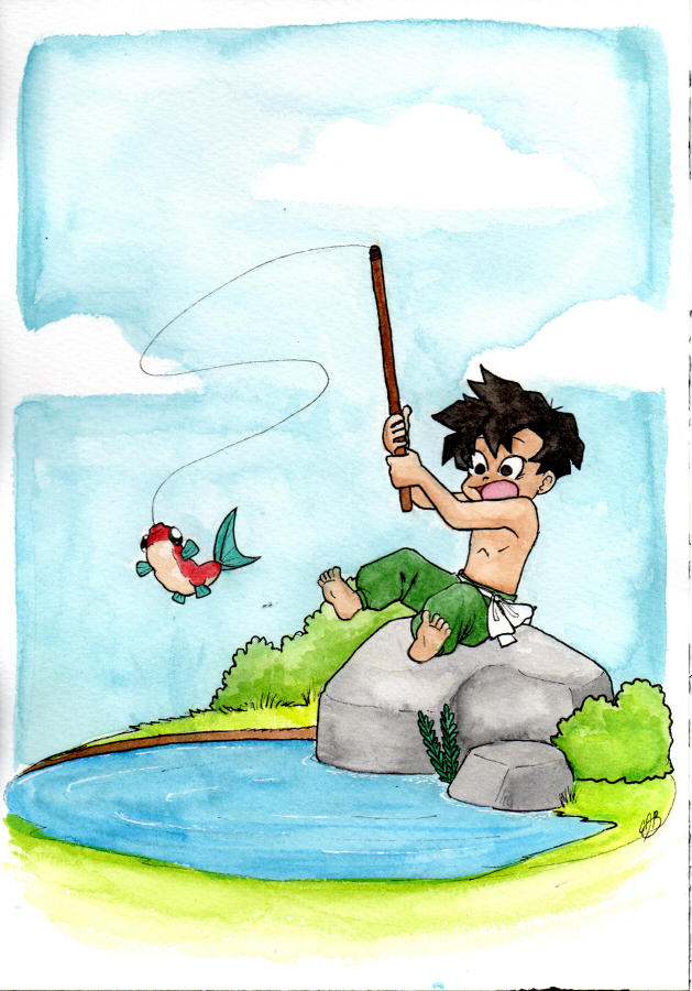 Watercolor 03: Herowitz Fishing by LilBruno