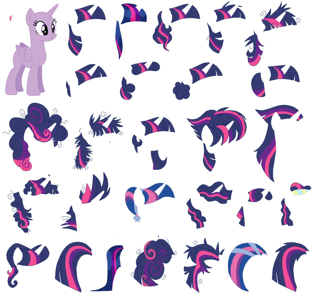Twilight Sparkle Mane Set Base by SelenaEde on DeviantArt