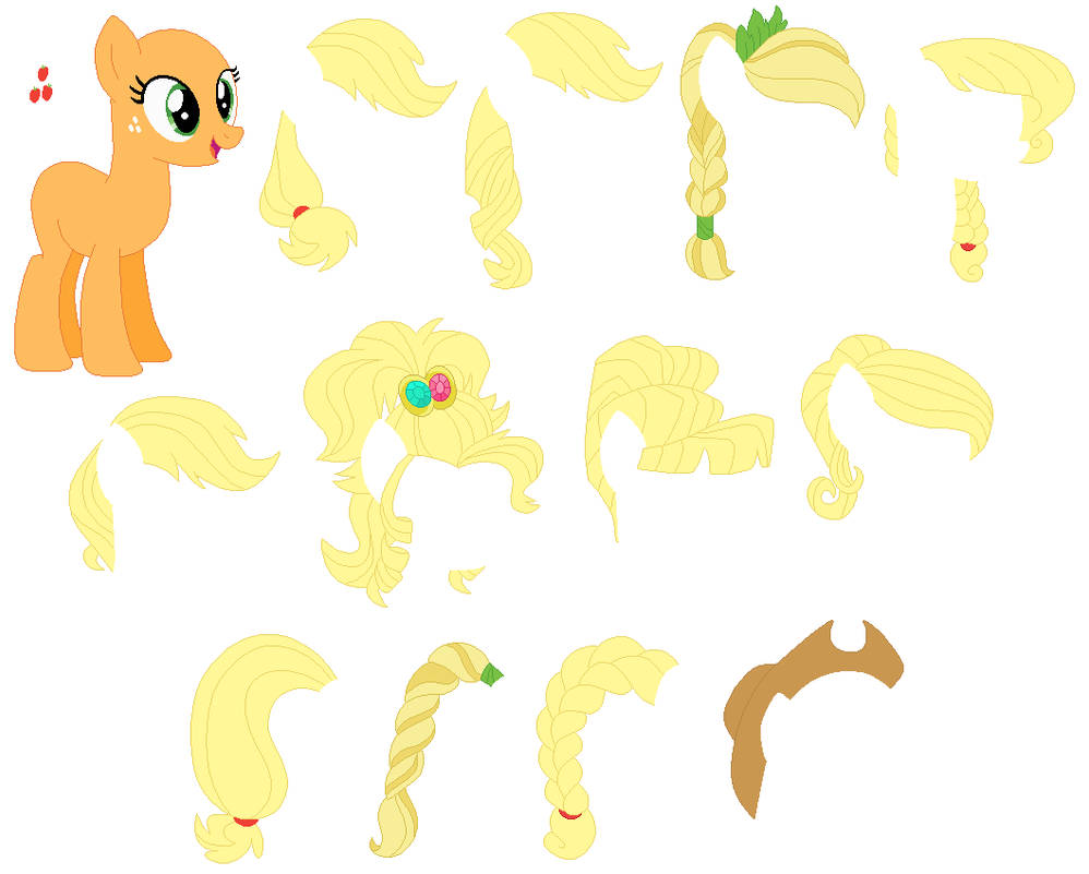 Applejack Mane Set Base By Selenaede On Deviantart