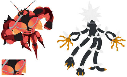 Buzzwole and Xurkitree Base by SelenaEde