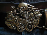 Hot Rod skeleton belt buckle by flintlockprivateer