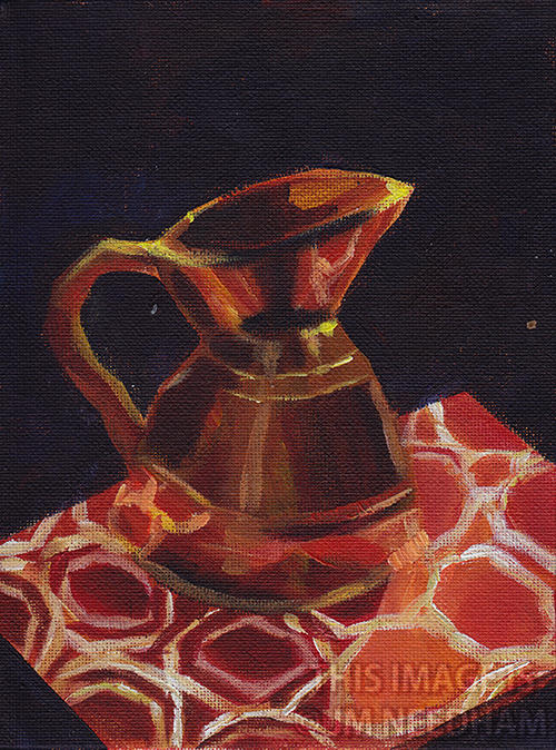 Reflecting Red Fabric by JMNeedhamArt