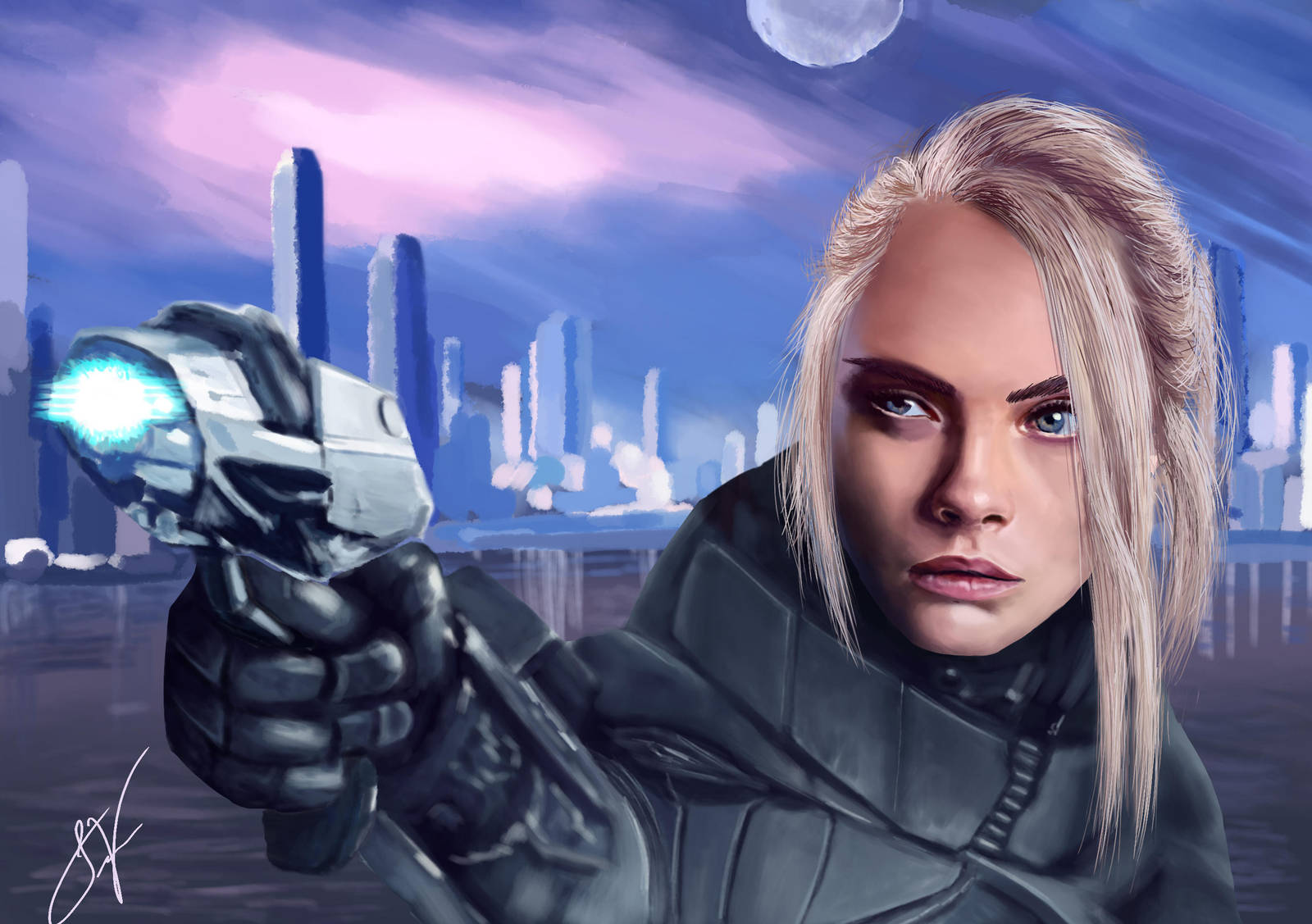 Cara Delevigne as Laureline (Valerian and etc...) by SareBearArt
