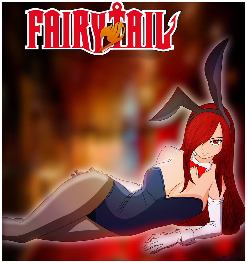 Erza Bunny Lineart by tokajero on DeviantArt