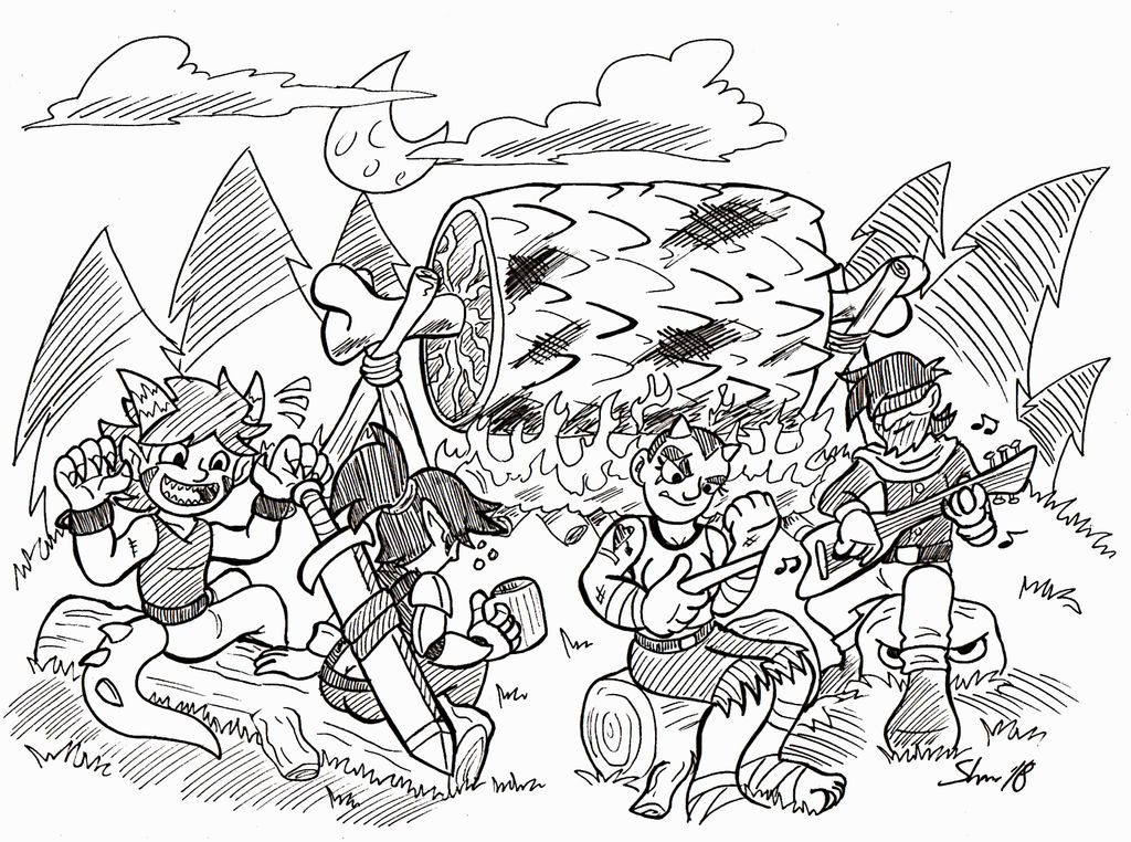 Inktober 2018 - 03 - Roasted by Sea-Salt