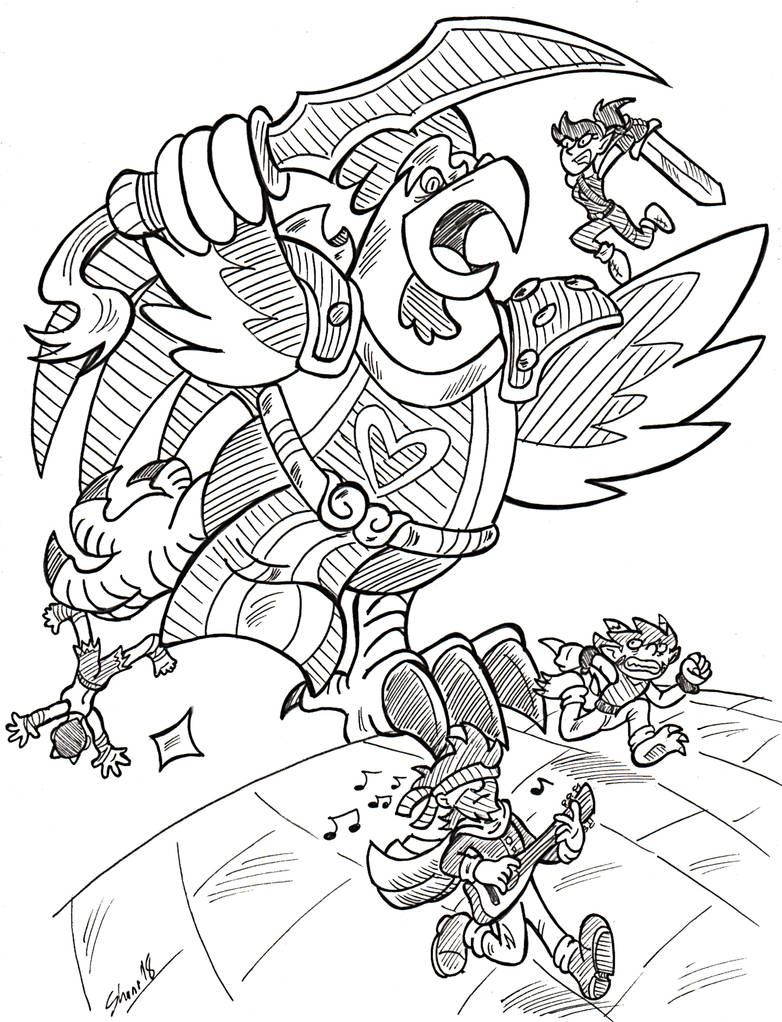 Inktober 2018 - 05 - Chicken by Sea-Salt