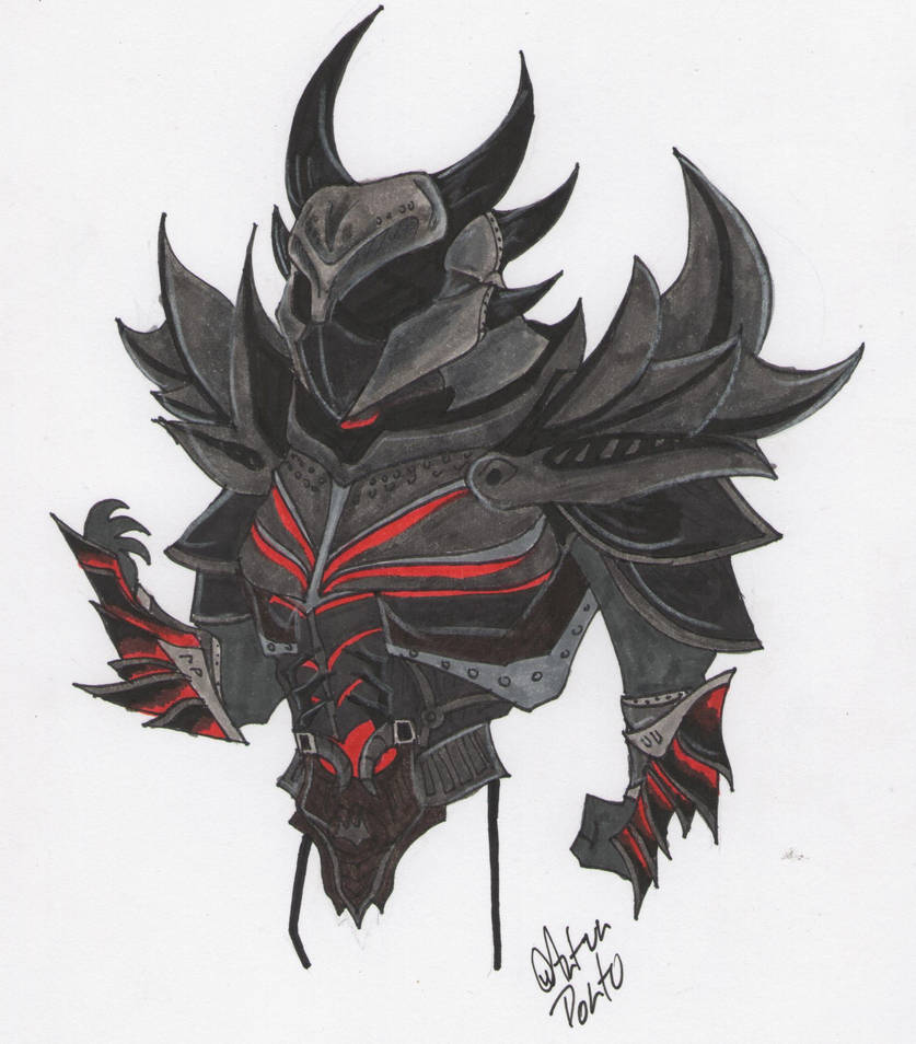 Daedric helmet drawing