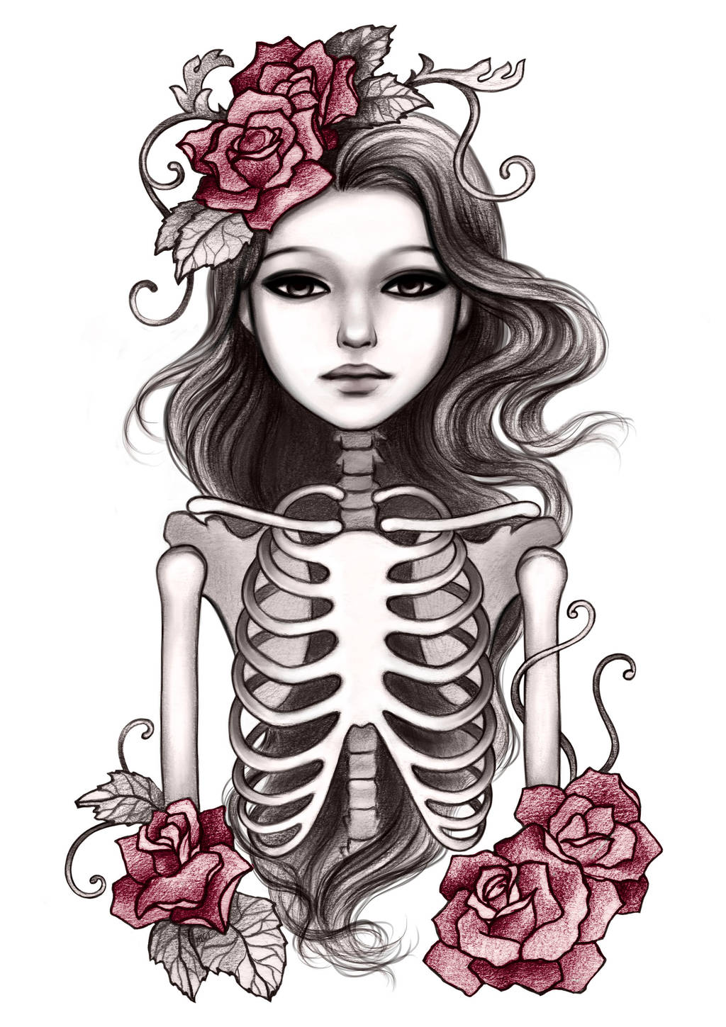 Skeleton Girl by mayan-art