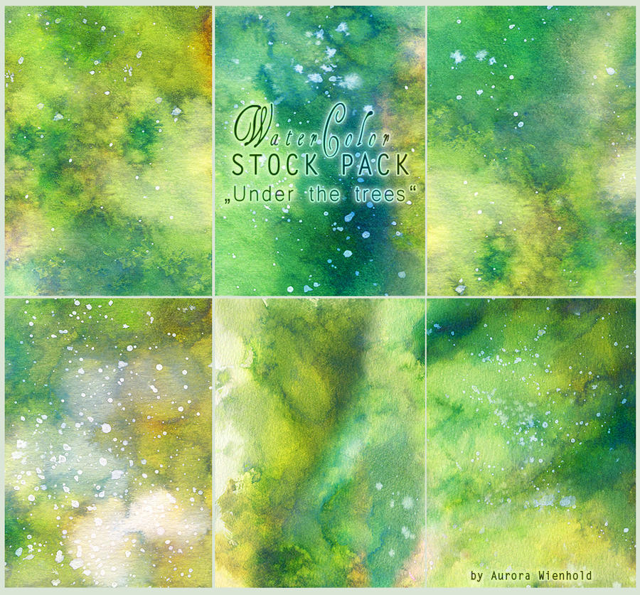 Under the trees - WATERCOLOR STOCK PACK by RoryonaRainbow