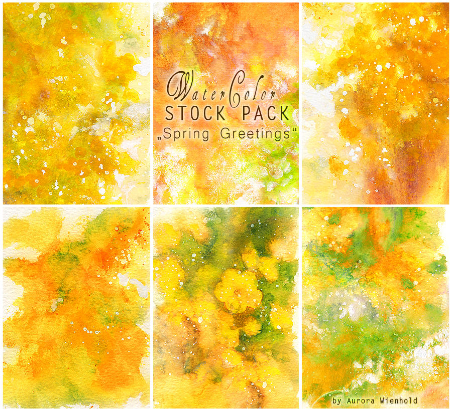 Spring Greetings - WATERCOLOR STOCK PACK by RoryonaRainbow