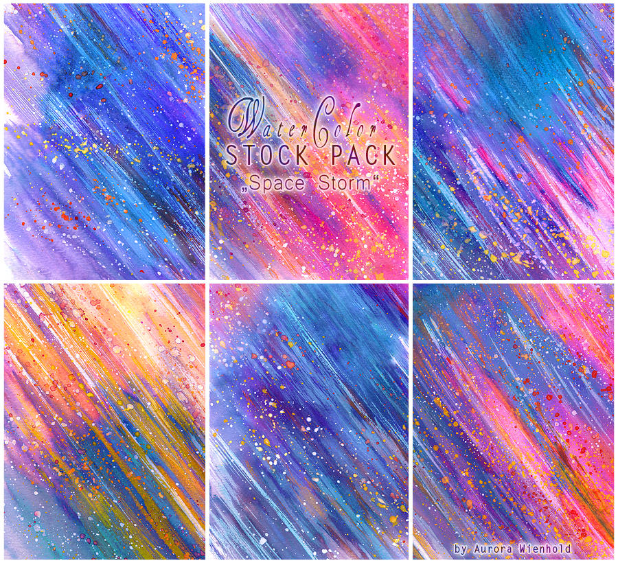 Space Storm - WATERCOLOR STOCK PACK by RoryonaRainbow