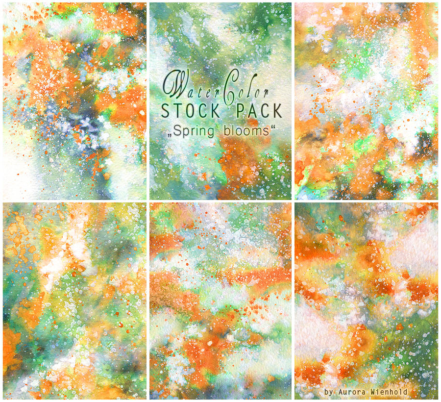 Spring blooms - WATERCOLOR STOCK PACK by RoryonaRainbow