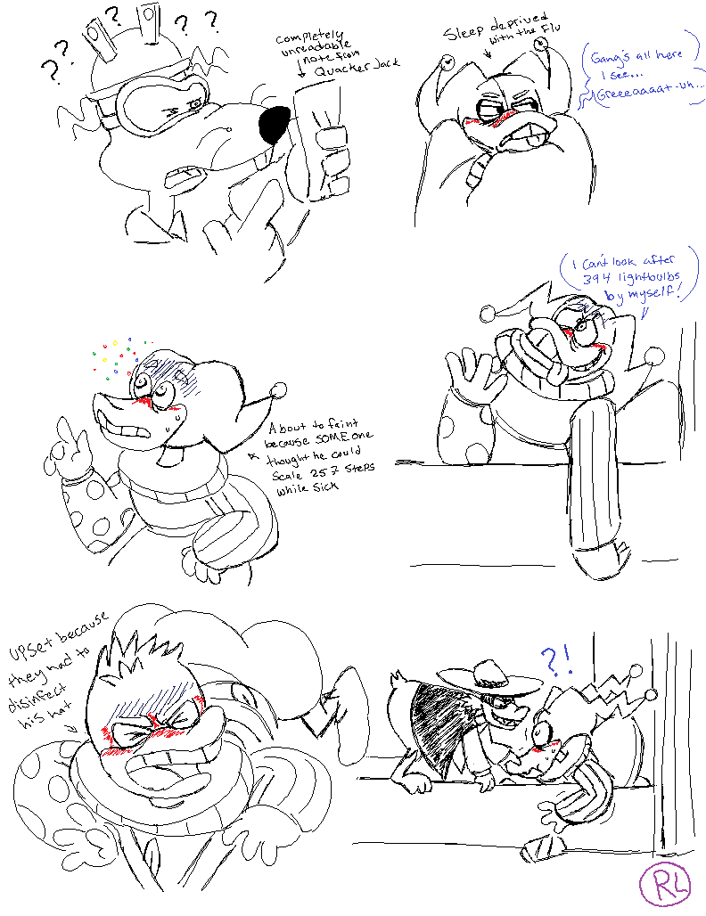 Set of doodles based on the story I did a week after posting it originally