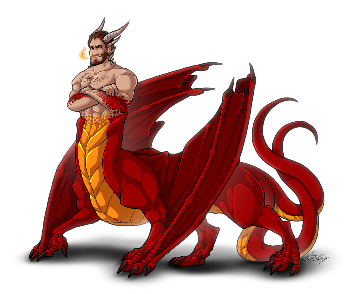 Wyvern Taur - colored sketch commission by Lizkay