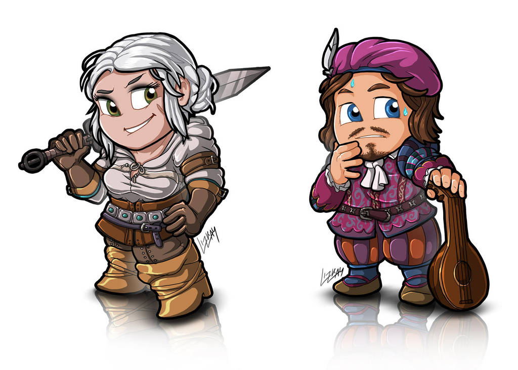TinyWitcher - Ciri + Dandelion by Lizkay