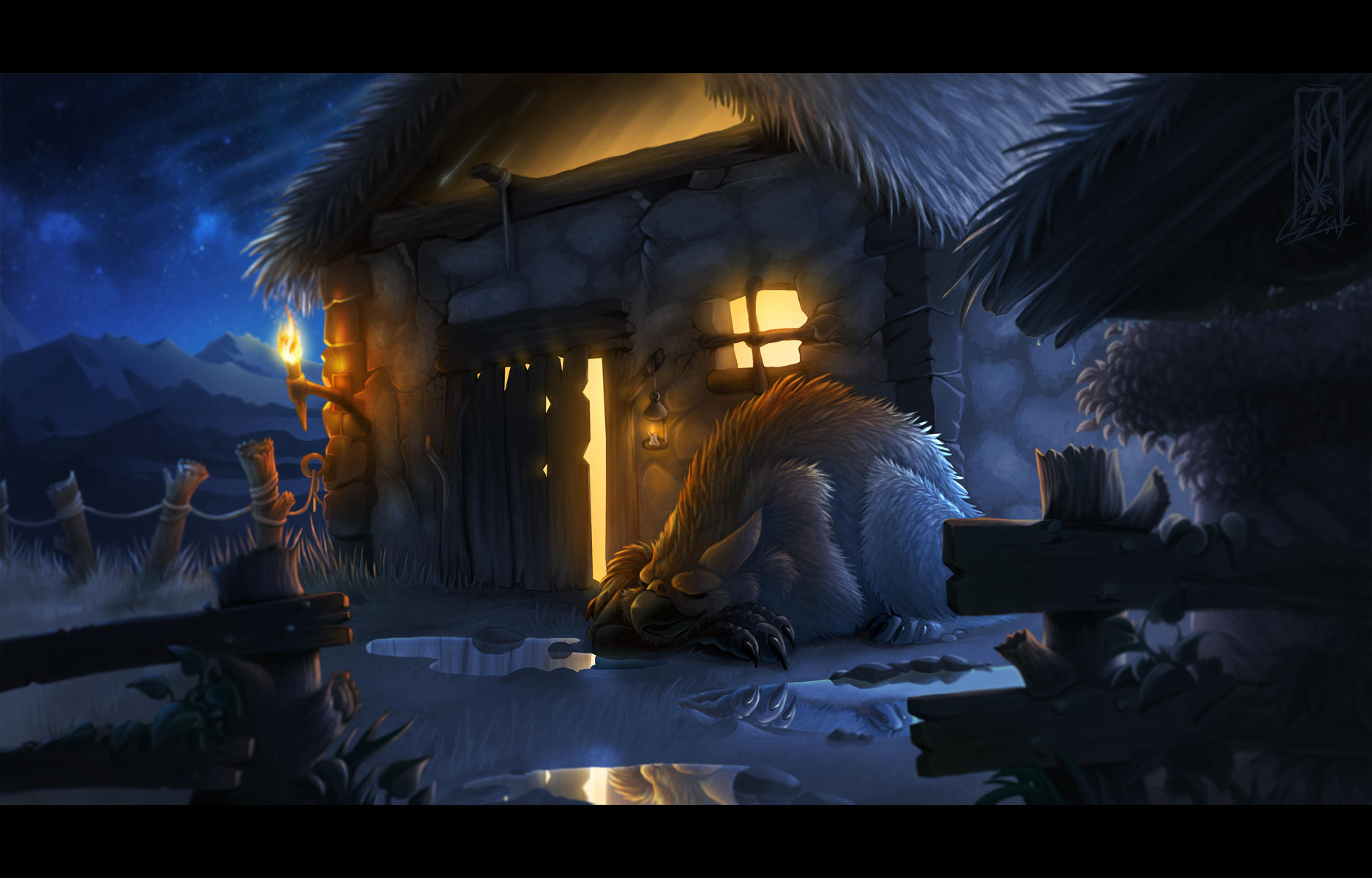 Just guarding - Night by Lizkay