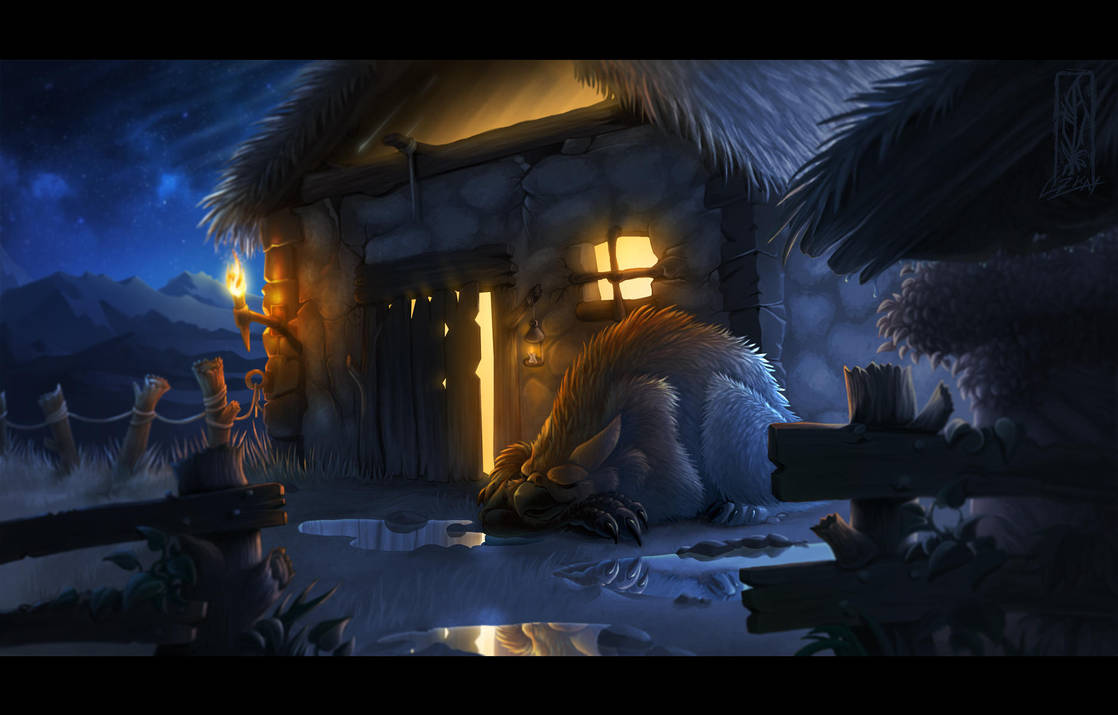 Just guarding - Night by Lizkay