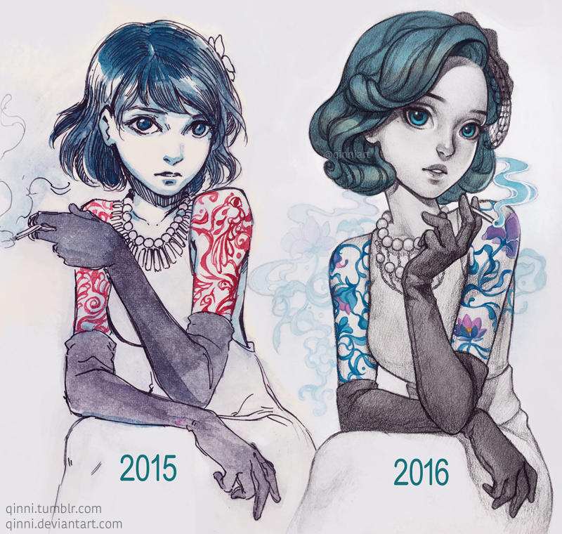 Classy Tattoo lady by Qinni