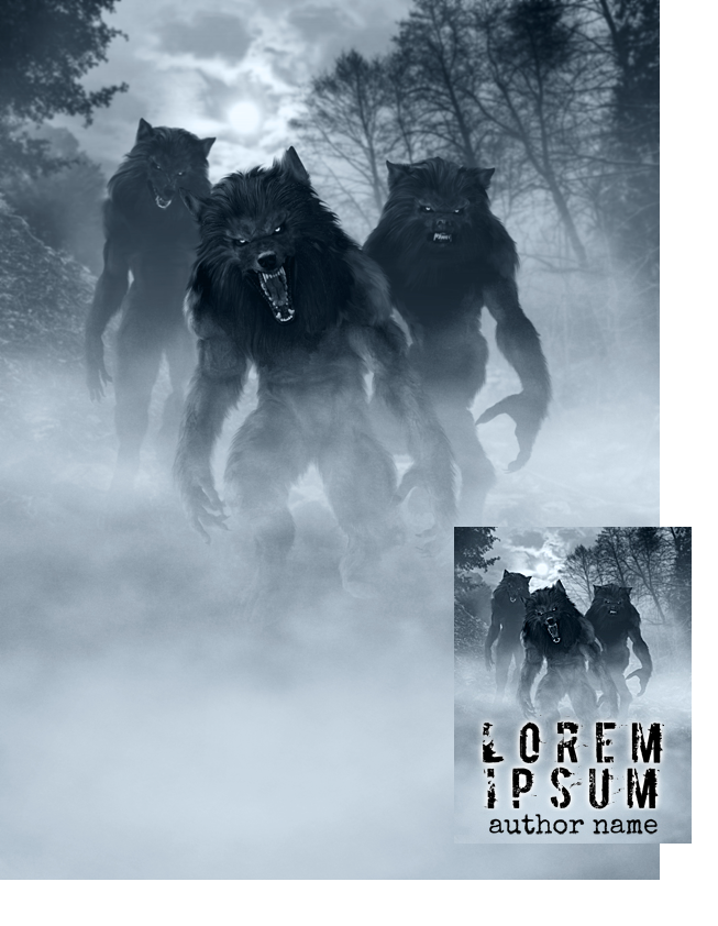 A 3-Pack of Werewolves Premade Book Cover by Viergacht