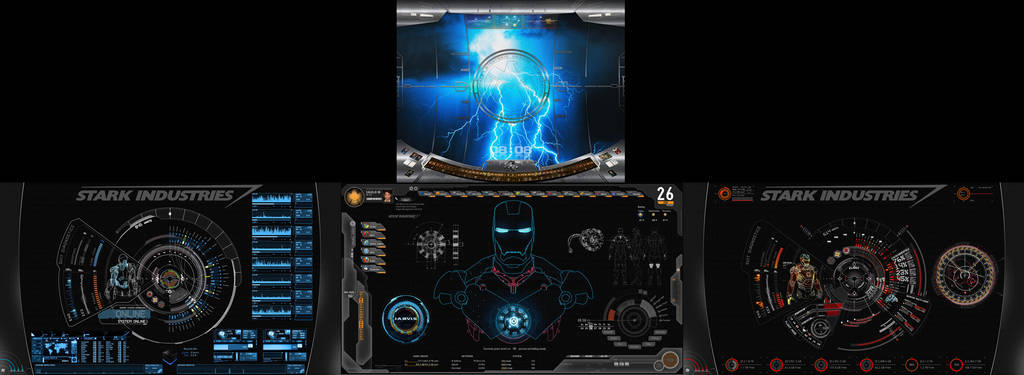 S.H.I.E.L.D + J.A.R.V.I.S + Avengers | 4 Monitors by edreyes