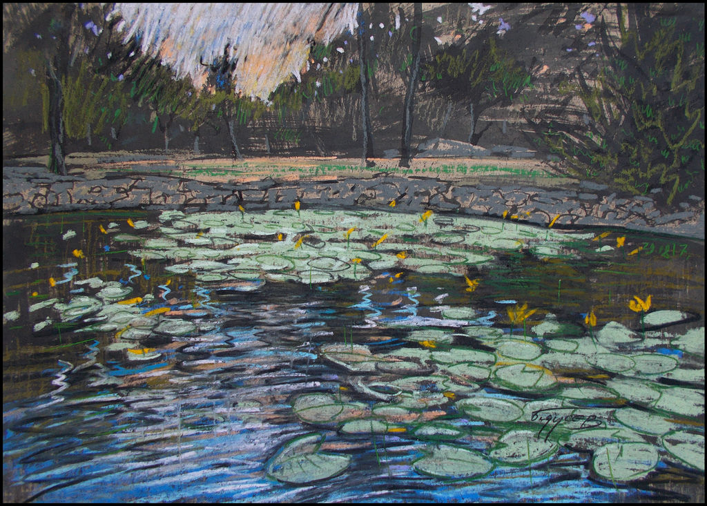 DAY'S END AT THE SUMMER'S END (PLEIN-AIR SKETCH) by Badusev