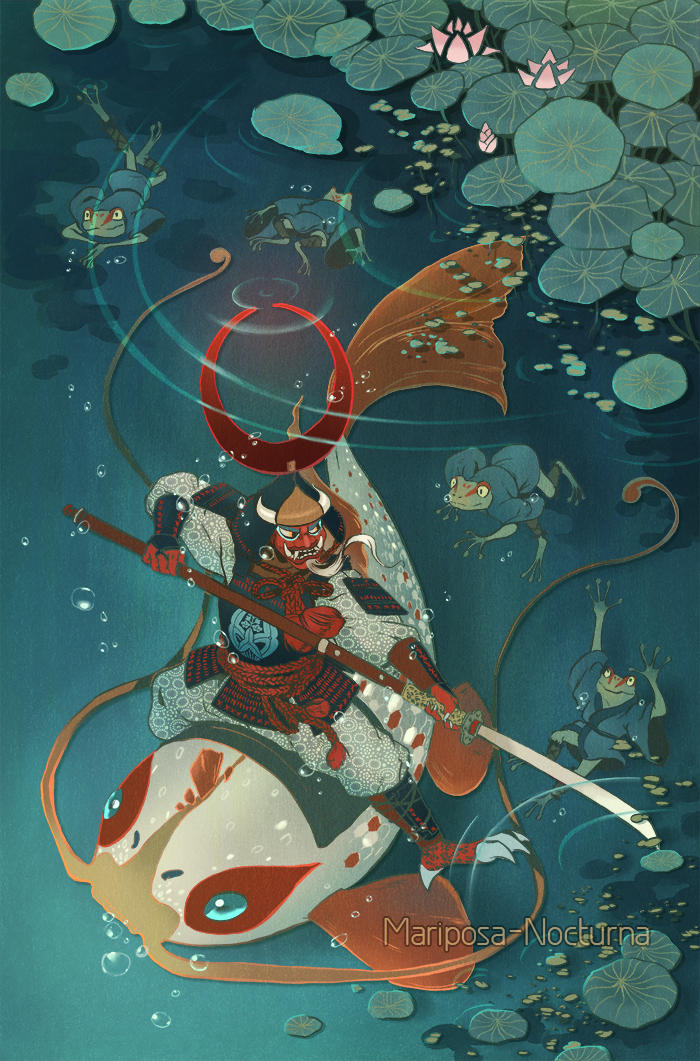 Underwater Red Moon by mariposa-nocturna