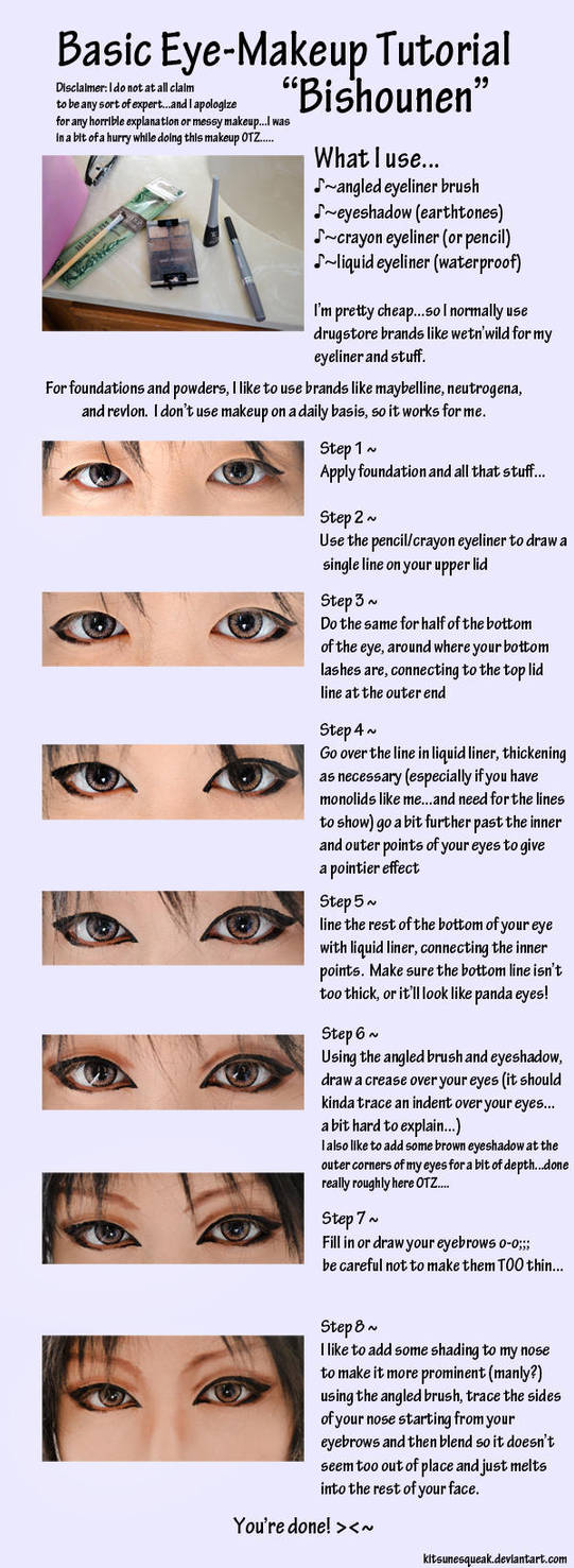 Eye-makeup Tutorial - Pretty Boy by kitsunesqueak