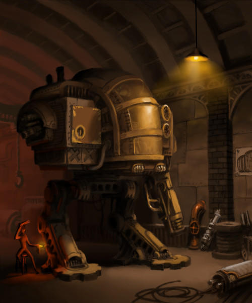 steampunk mecha by ZackF