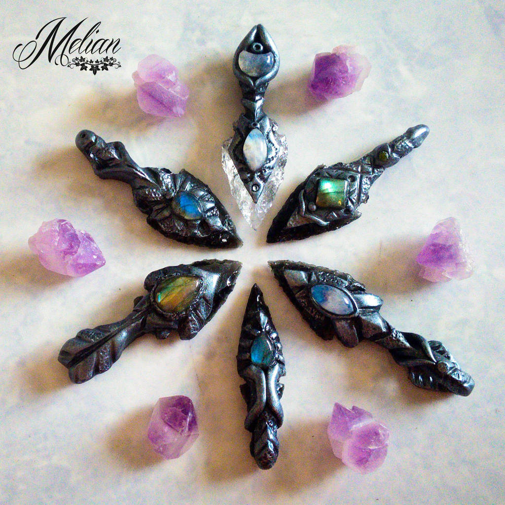 Dragonglass arrowhead and dagger pendants by Melianart on DeviantArt