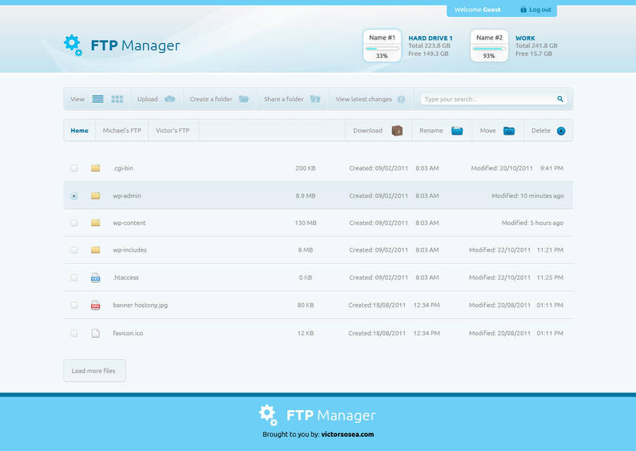 FTP Manager Free PSD by victorsosea