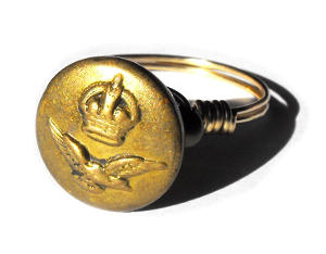 Vintage Royal Air Force Button Ring by JLHilton