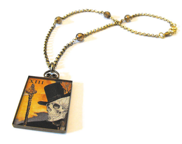 Death tarot card necklace by JLHilton
