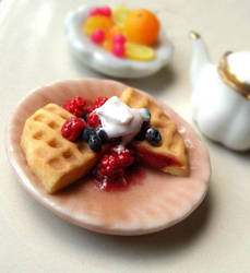 Waffles and Berries by fairchildart