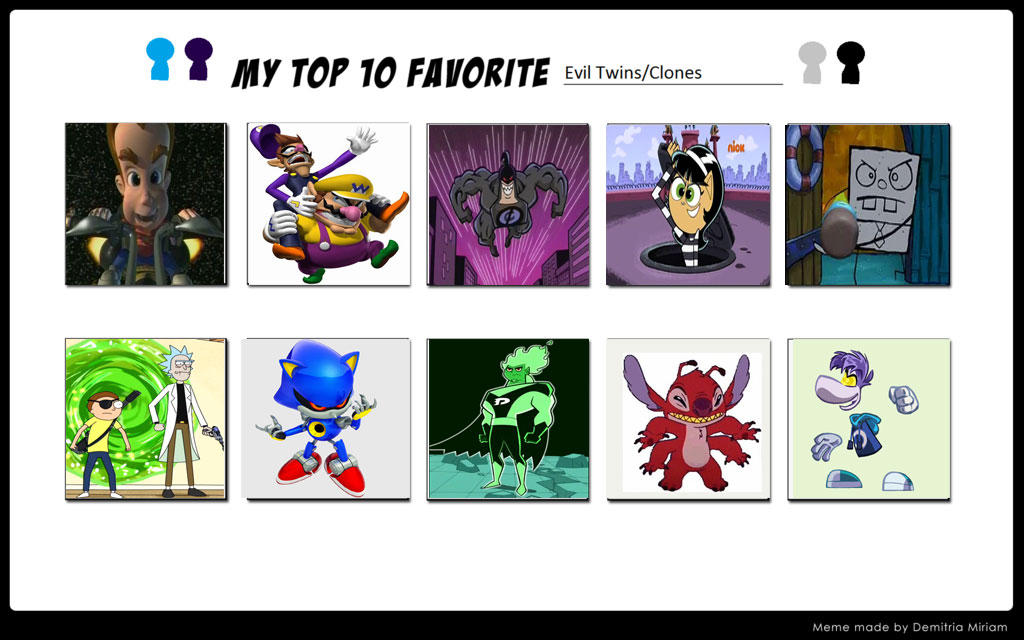 My Top 10 Favorite Evil Twins/Clones by Toongirl18 on DeviantArt