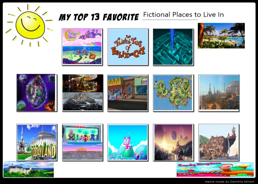 Top 13 Best Fictional Places to Live In by KessieLou on DeviantArt